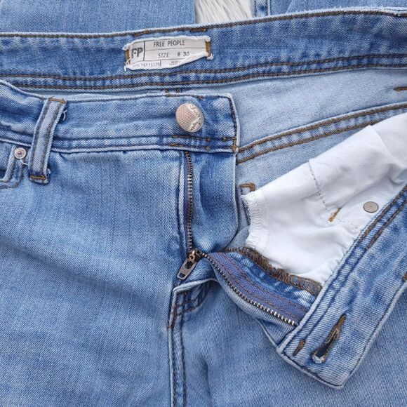 Free People Women's Size 30 Blue Cotton Distressed Jeans - Picture 8 of 9